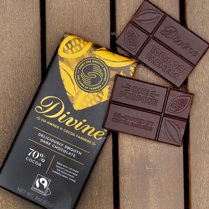 slide 2 of 3, Divine Deliciously Smooth Dark Chocolate 3 oz, 3 oz