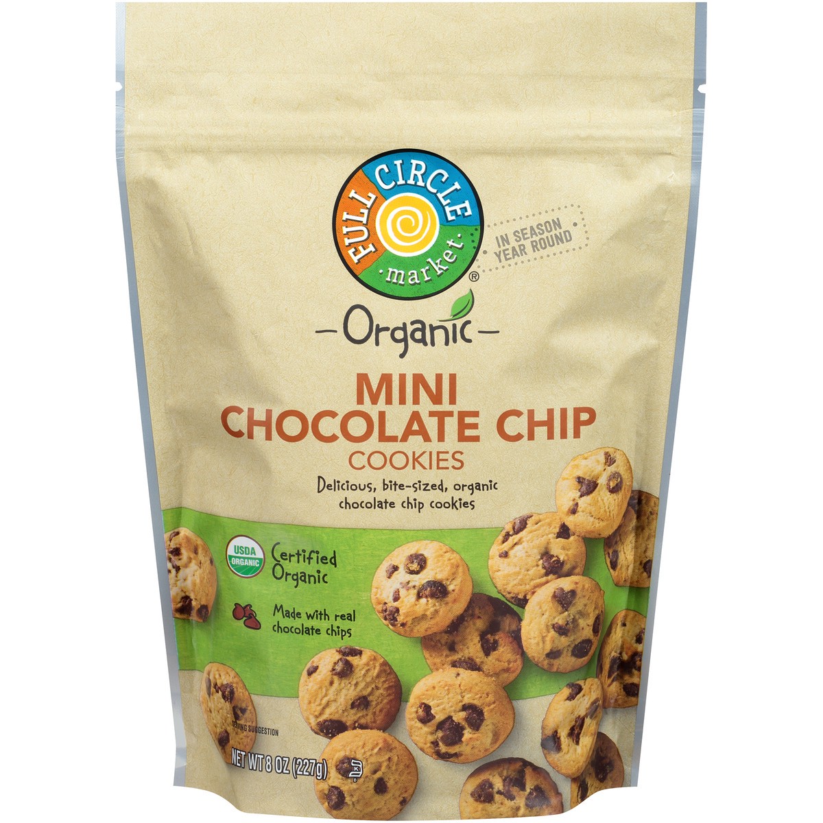 slide 1 of 10, Full Circle Market Mini Chocolate Chip Cookies, 8 oz