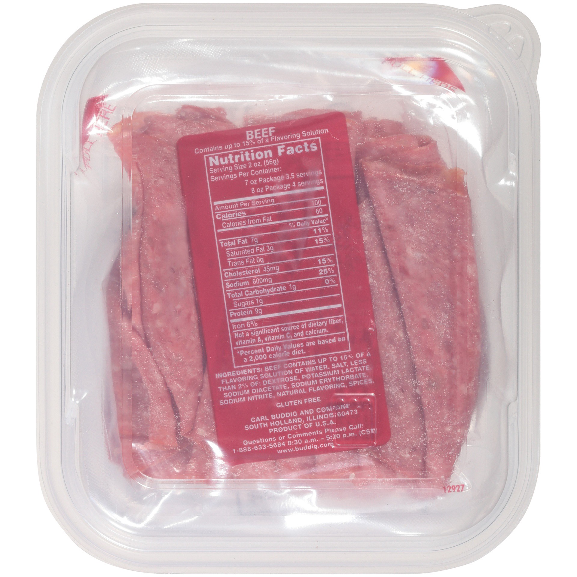 slide 6 of 8, Buddig Tub Beef, 7 oz