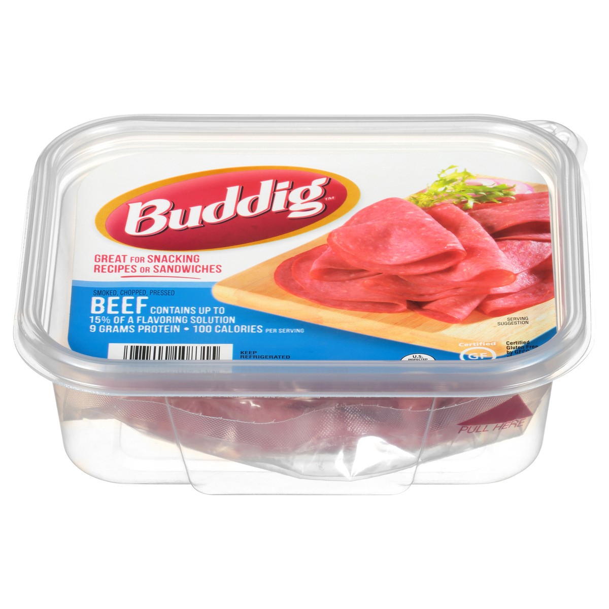 slide 1 of 8, Buddig Tub Beef, 7 oz