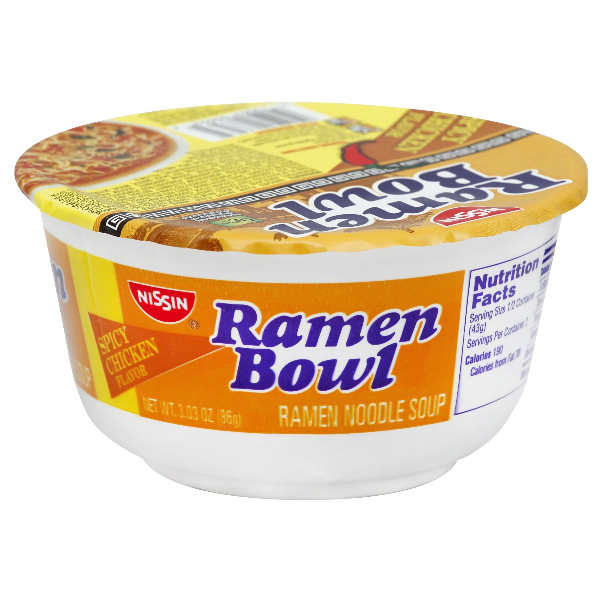 slide 1 of 1, Nissin Ramen Bowl - Spicy Chicken Flavor, 3.03 oz