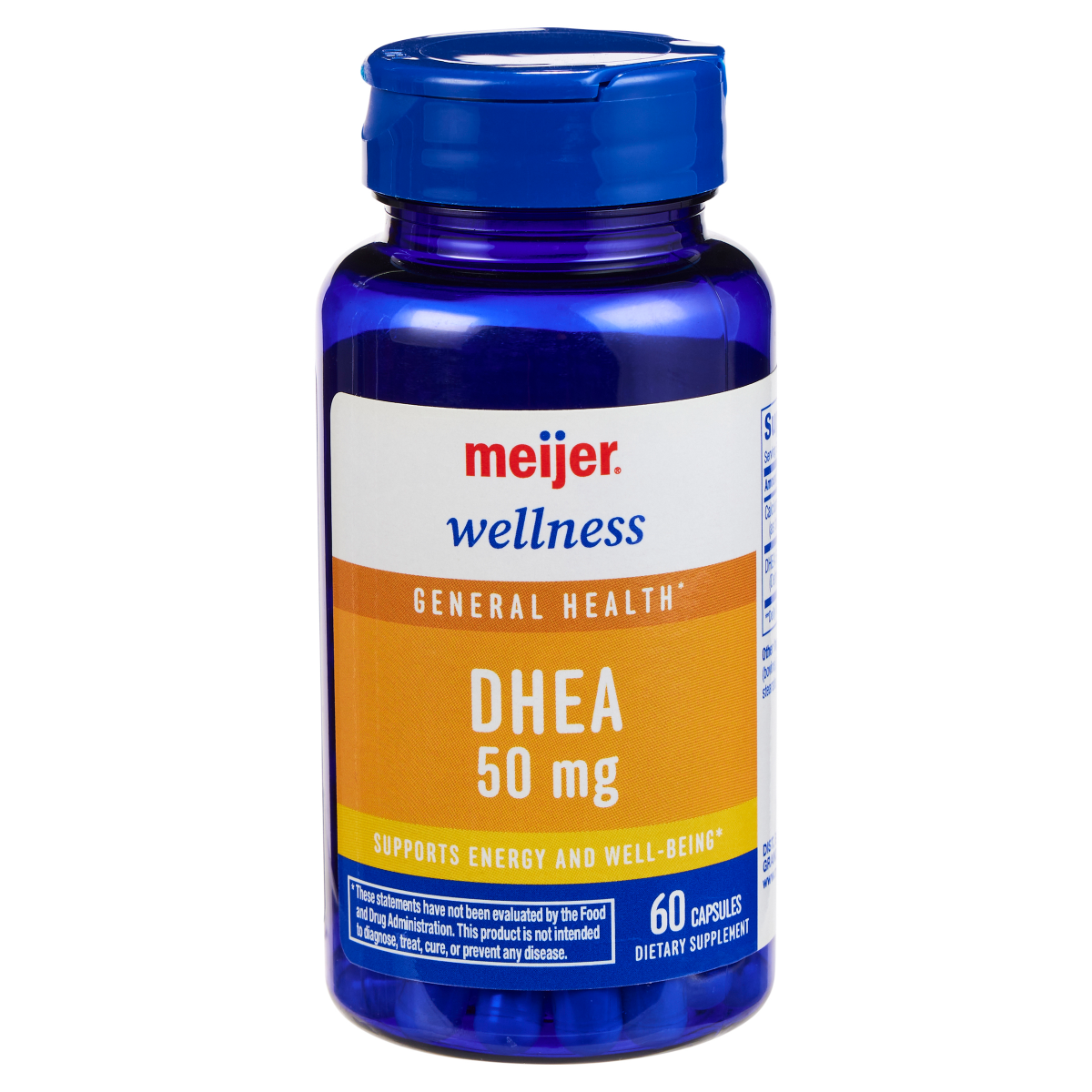 slide 1 of 9, Meijer Wellness Meijer Natural DHEA Capsule, 50mg, 60 ct