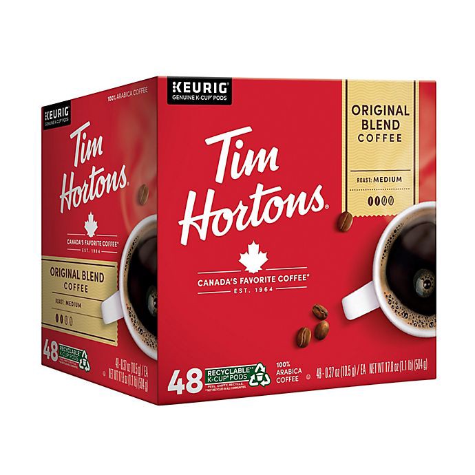 slide 3 of 3, Tim Hortons 100% Arabica Medium Roast Original Blend Coffee 48 - 0.37 oz Pods, 48 ct