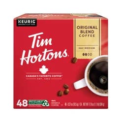 Tim Hortons 100% Arabica Medium Roast Original Blend Coffee 48 - 0.37 oz Pods