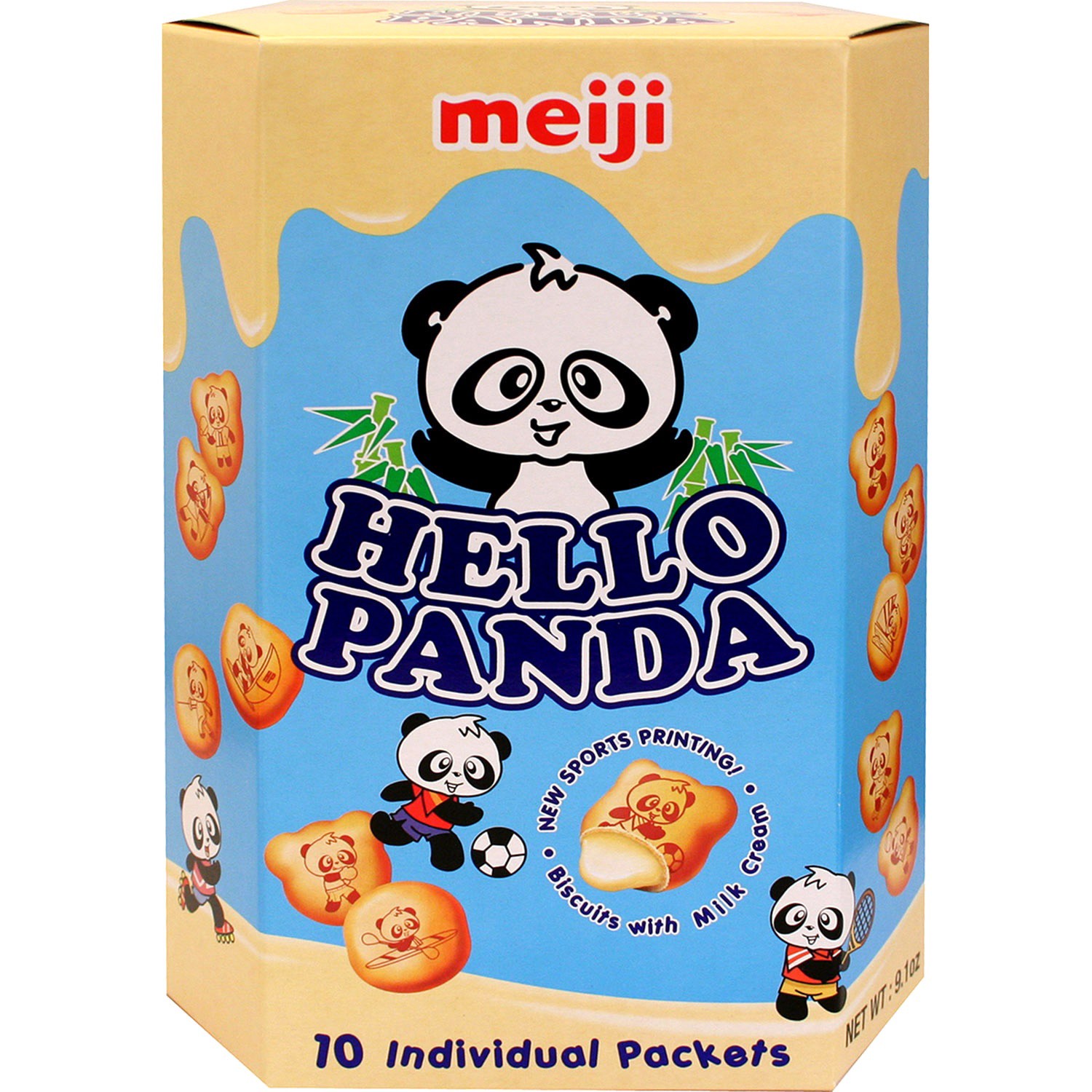 slide 1 of 1, Meiji Hello Panda Vanilla Creme Filled Milk Biscuits, 9.1 oz