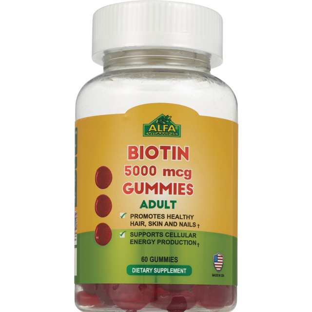 slide 1 of 1, Alfa Biotin 5000mcg Gummies, 60 ct