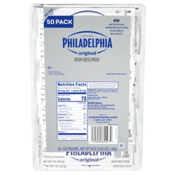 Philadelphia Original Cream Cheese Spread Individual Pouches, 50 ct Pack, 1 oz Pouches