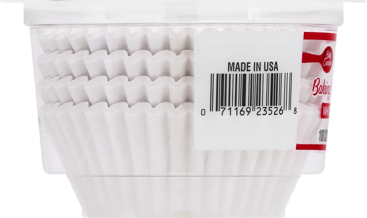 slide 9 of 9, Betty Crocker Standard Size Baking Cups White, 100 ct