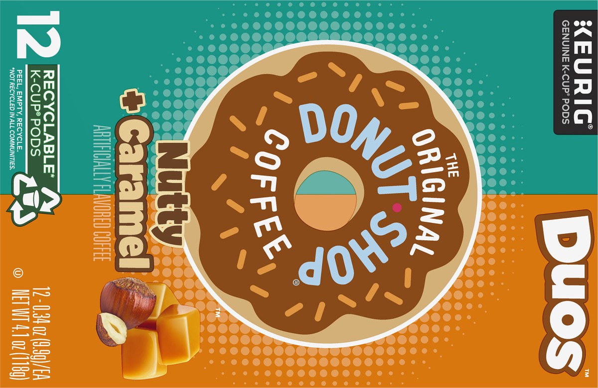 slide 8 of 8, The Original Donut Shop Duos Nutty + Caramel Keurig Single-Serve K-Cup Pods, Light Roast Coffee, 12 Count, 12 ct
