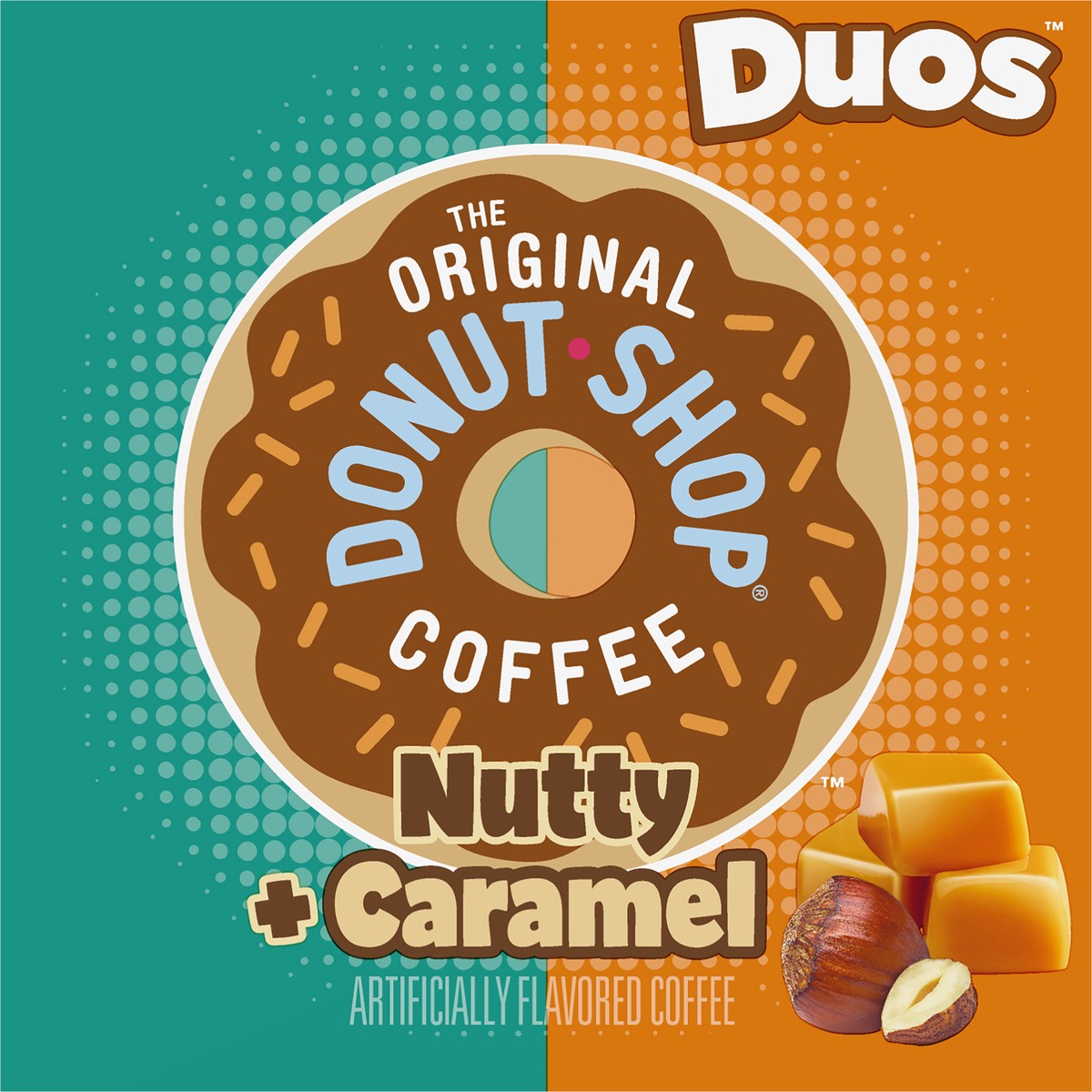 slide 1 of 8, Donut Shop The Original Donut Shop Duos Nutty + Caramel Keurig Single-Serve K-Cup Pods, Light Roast Coffee, 12 Count, 12 ct