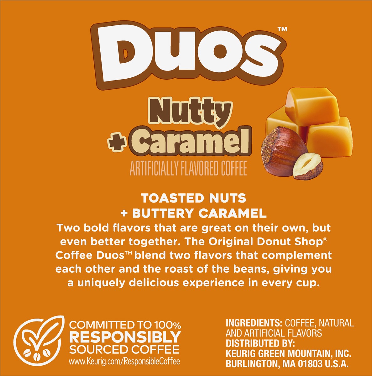 slide 6 of 8, The Original Donut Shop Duos Nutty + Caramel Keurig Single-Serve K-Cup Pods, Light Roast Coffee, 12 Count, 12 ct