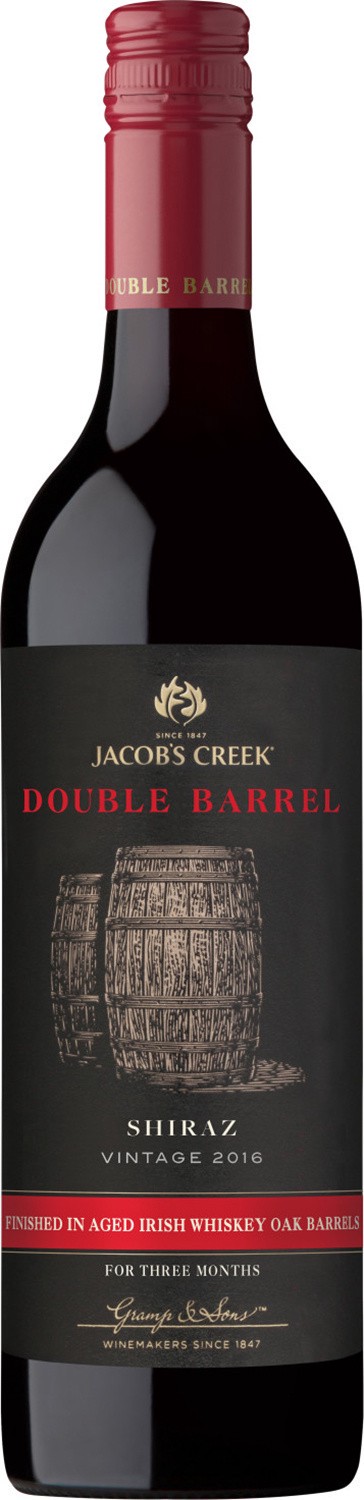 slide 1 of 6, Jacob's Creek Double Barrel Shiraz Red Wine 750mL, 14.8% ABV, 750 ml