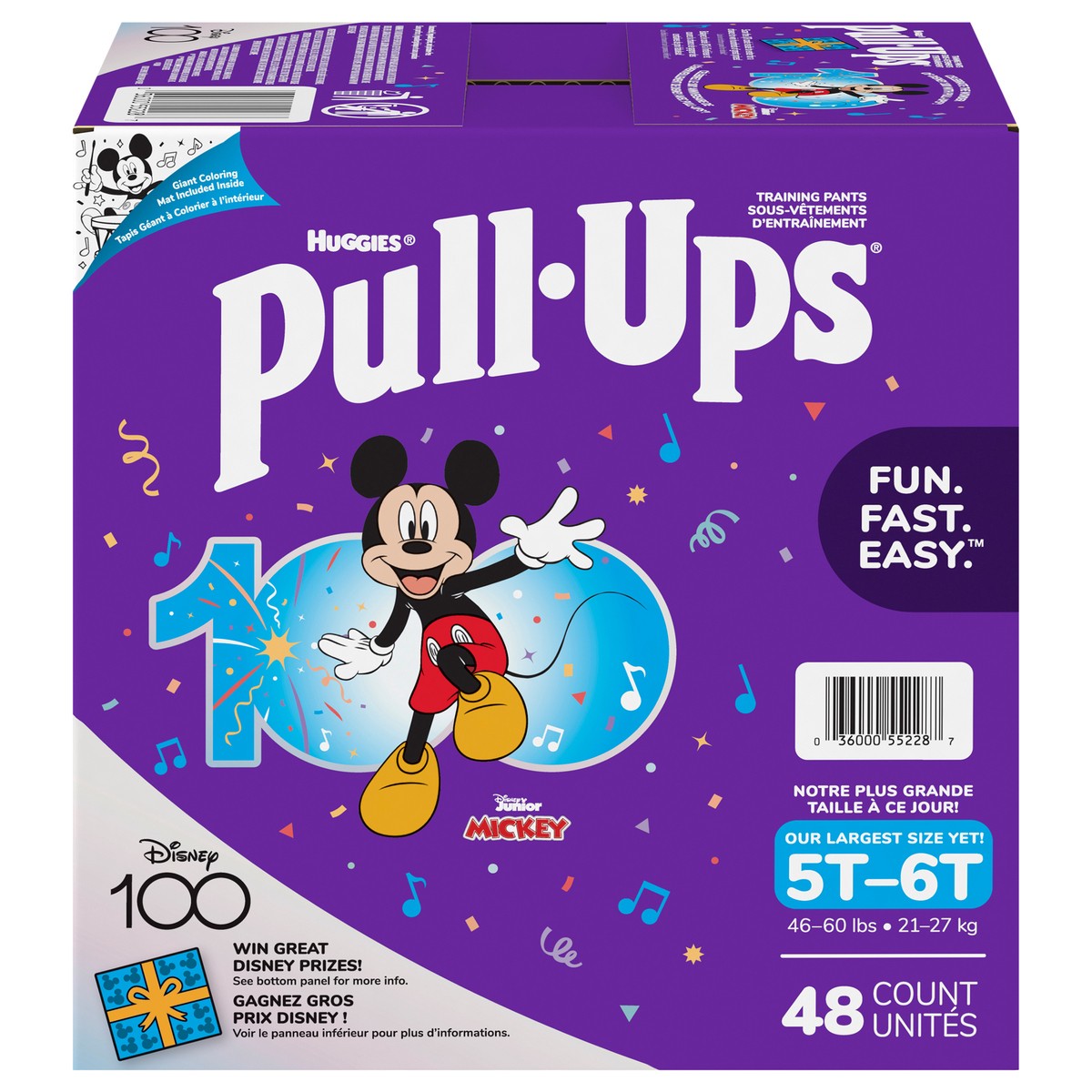 slide 1 of 5, Pull-Ups Boys' Potty Training Pants, 5T-6T (46+ lbs), 48 Count, 48 ct