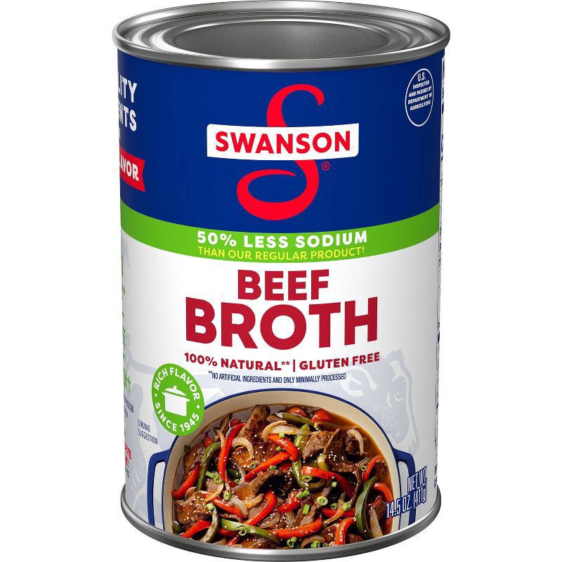 slide 1 of 5, Swanson Gluten Free Low Sodium Beef Broth - 14.5 fl oz, 14.5 oz