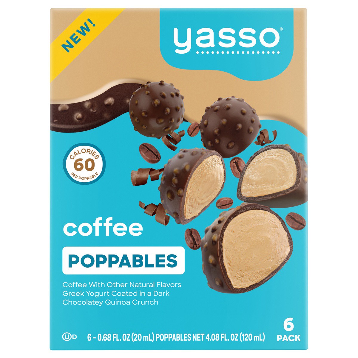 slide 1 of 9, Yasso Frozen Greek Yogurt Poppables, Coffee, 6 Pack, 6 ct