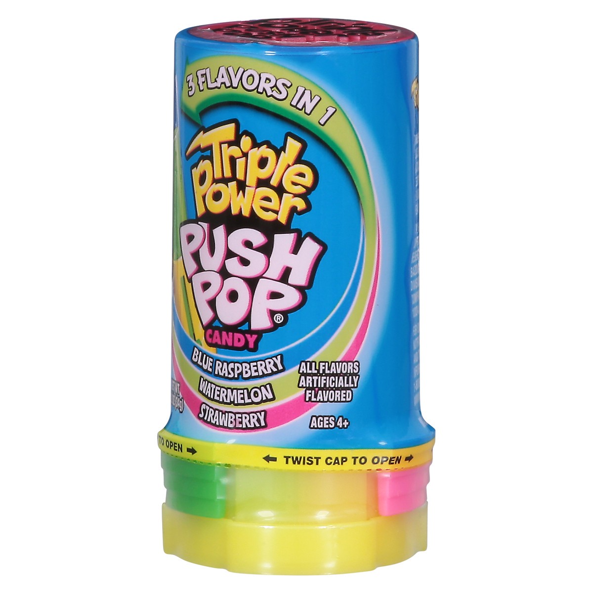 slide 6 of 9, Push Pop Triple Power Three-in-One Individually Wrapped Easter Lollipops in Assorted Fruity Flavors - Fun Candy for Easter Candy Gifts & Easter Baskets, 1.2 oz