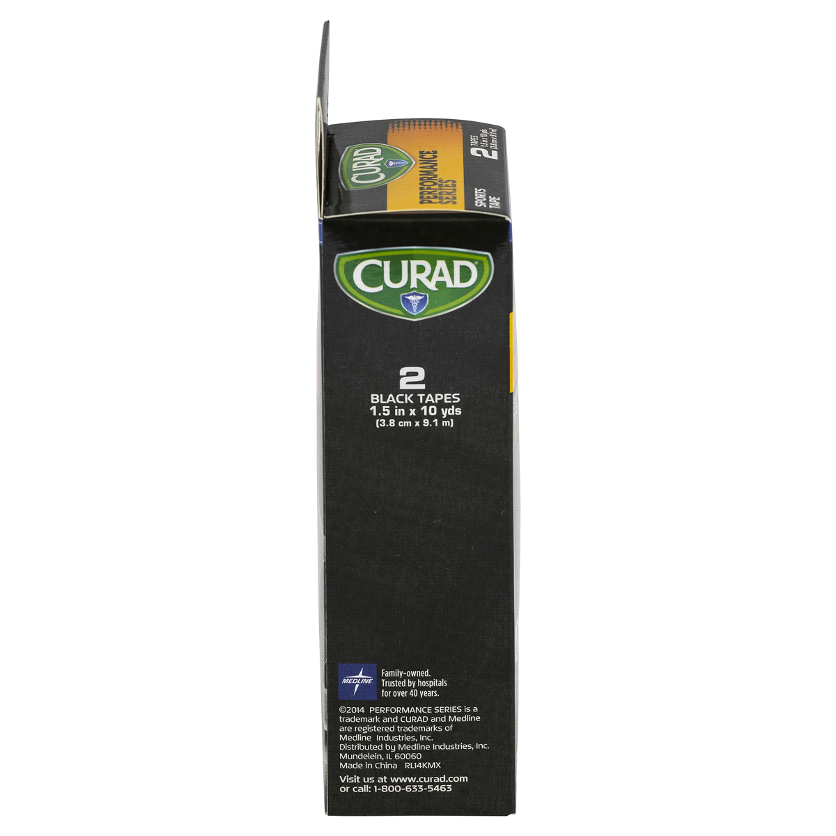 slide 2 of 4, Curad Performance Series Sports Tape, Black, 1.5 in x 10 yds, 2 ct