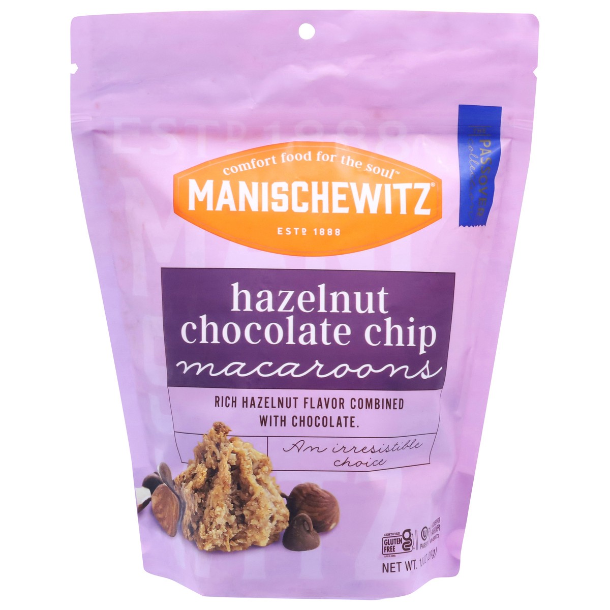 slide 1 of 9, Manischewitz Hazelnut Choc Cookie Macaroon, 10 oz