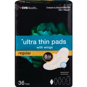 slide 1 of 1, CVS Health Ultra Thin With Flexible Wings Regular, 36 ct