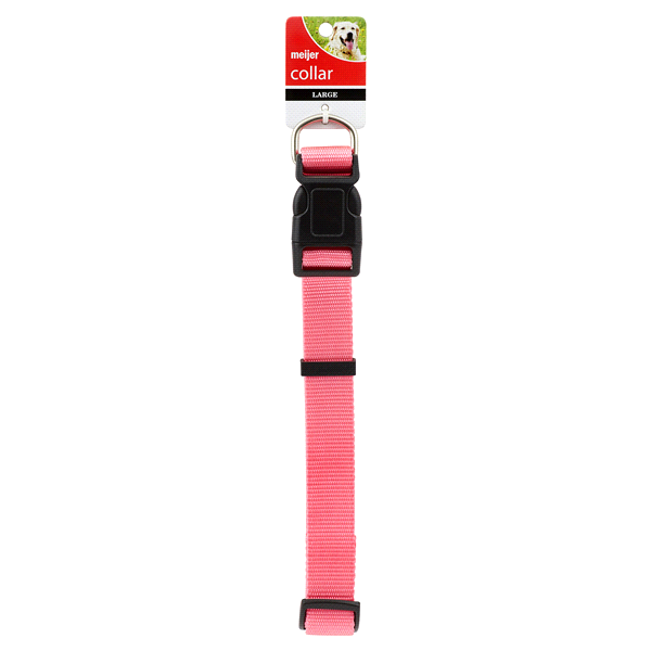 slide 1 of 1, Meijer Dog Collar, Adjustable, Pink, Large, 1 ct