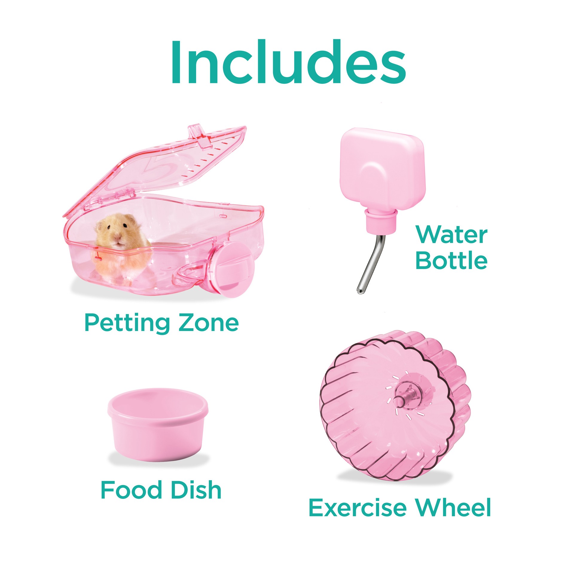 slide 7 of 10, Kaytee Hard Goods Kaytee CritterTrail 1-Level Pink Habitat, 1 ct