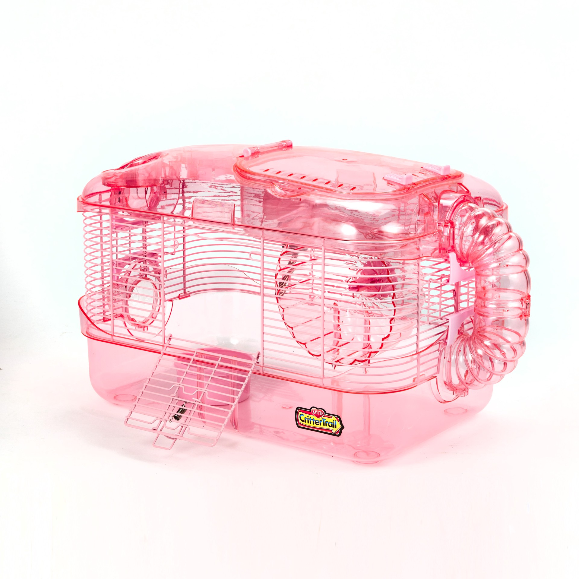 slide 10 of 10, Kaytee Hard Goods Kaytee CritterTrail 1-Level Pink Habitat, 1 ct
