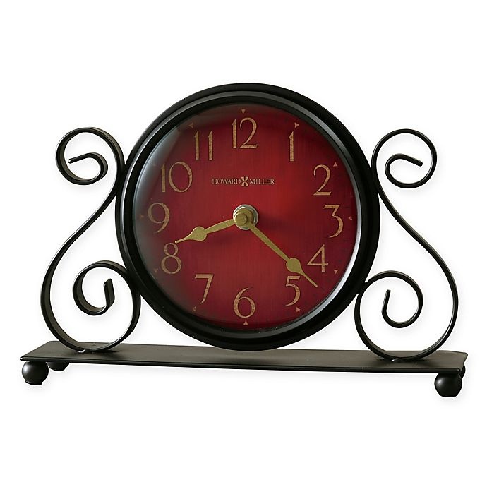 slide 1 of 1, Howard Miller Marisa Tabletop Clock - Cherry/Black, 1 ct