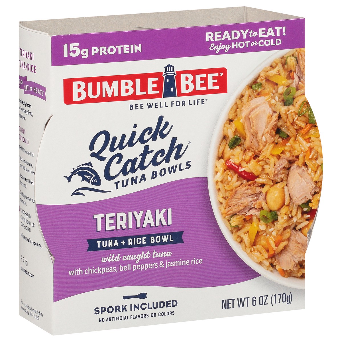 slide 2 of 9, Bumble Bee Quick Catch Teriyaki Tuna + Rice Bowl, 6 oz