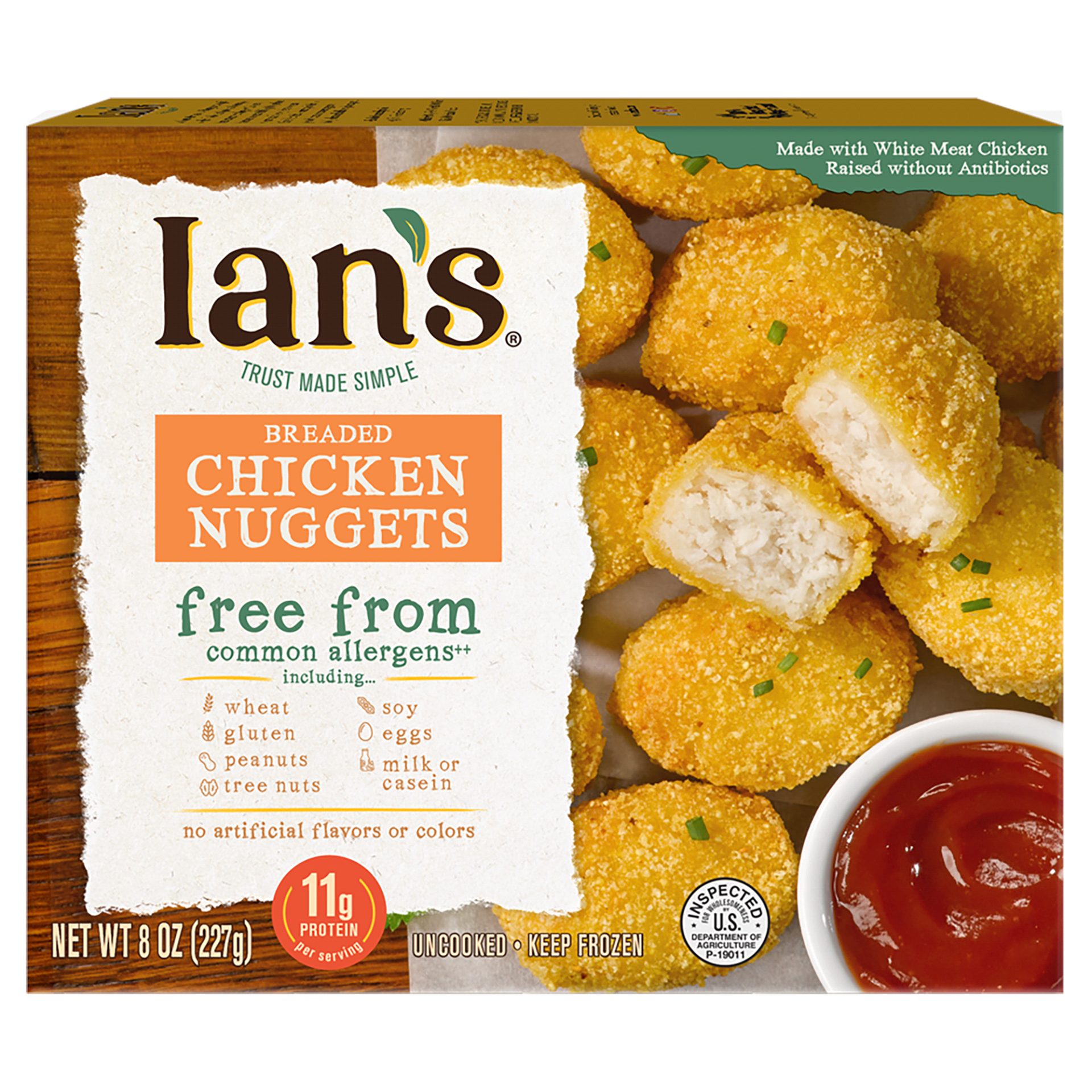slide 1 of 8, Ian's Chicken Nuggets Wheat Free & Gluten Free Recipe, 8 oz
