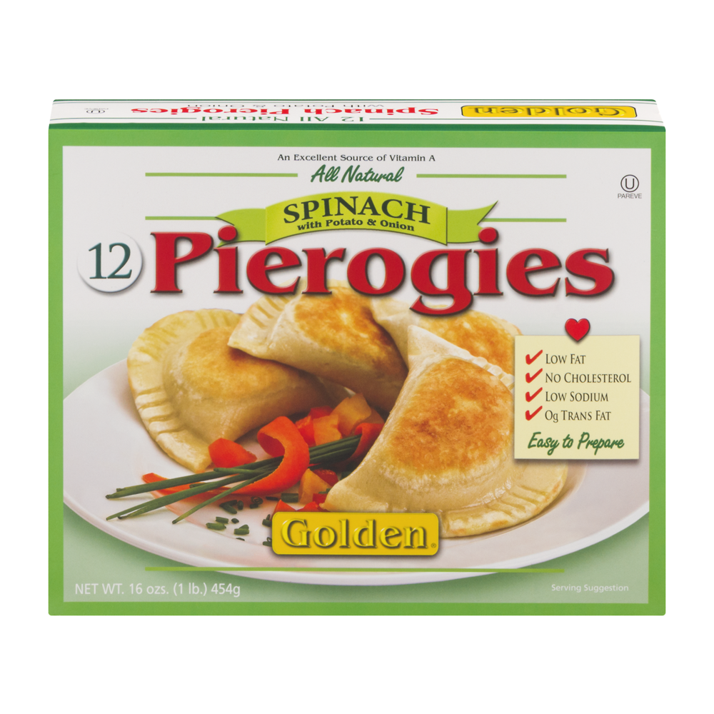 slide 1 of 4, Golden Spinach Pierogies, 12 ct