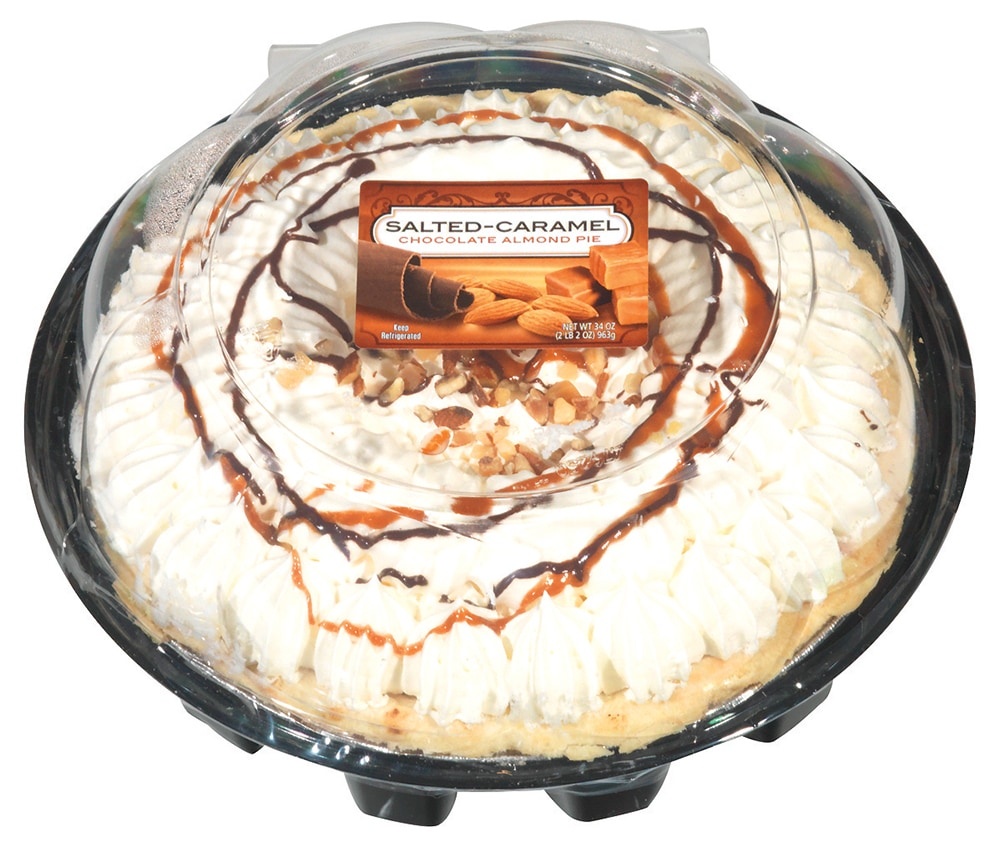 slide 1 of 1, Private Selection Salted Caramel Chocolate Almond Pie, 9 in