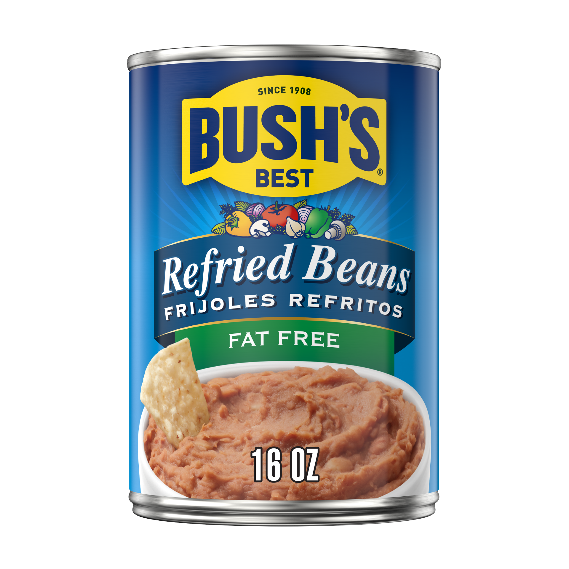 slide 1 of 12, Bush's Best Bush's Fat Free Refried Beans 16 oz, 16 oz