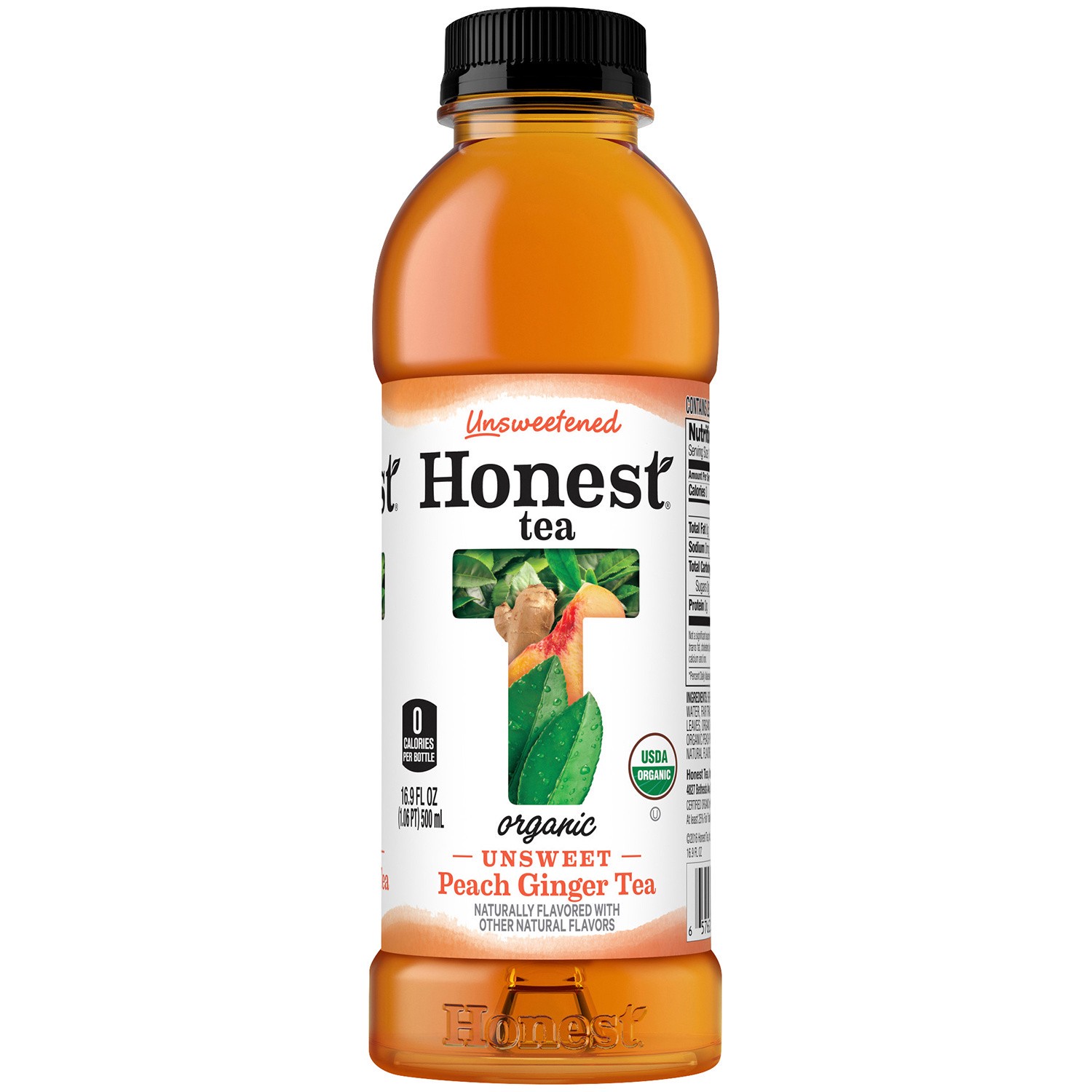 slide 2 of 4, Honest Tea Organic Fair Trade Unsweet Peach Ginger Tea Gluten Free, 16.9 fl oz, 16.9 fl oz