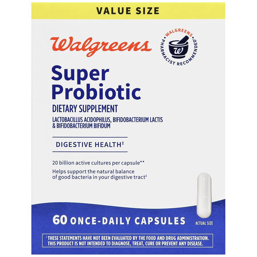 slide 5 of 5, Walgreens Super Probiotic, Value Size, 60 ct