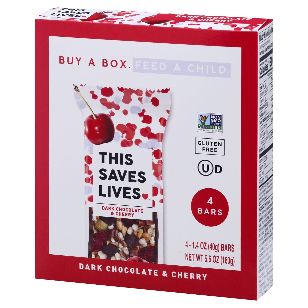 slide 9 of 9, This Saves Lives Dark Chocolate & Cherry Snack Bars 4 ea, 4 ct