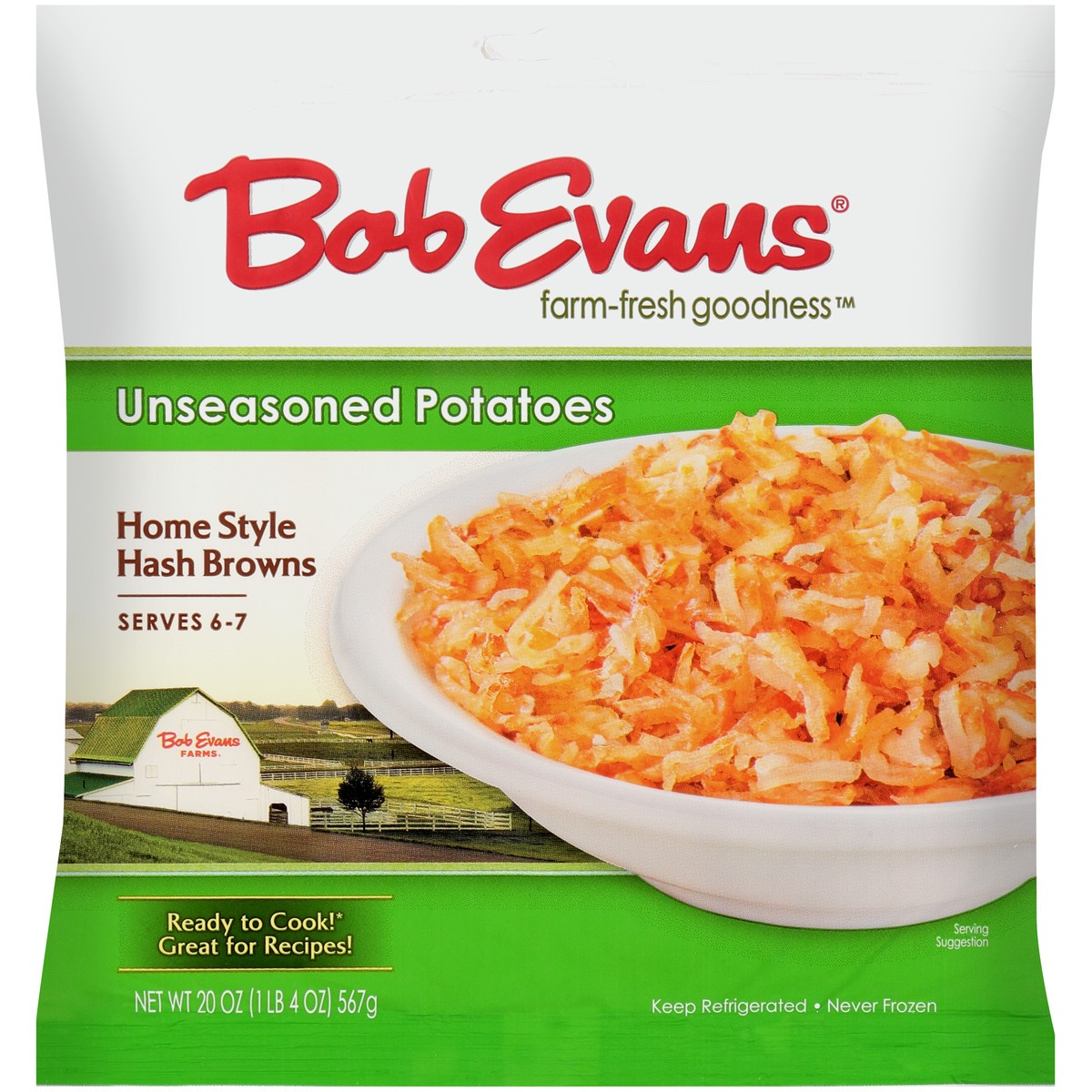slide 9 of 11, Bob Evans Unseasoned Hashbrowns, 20 oz