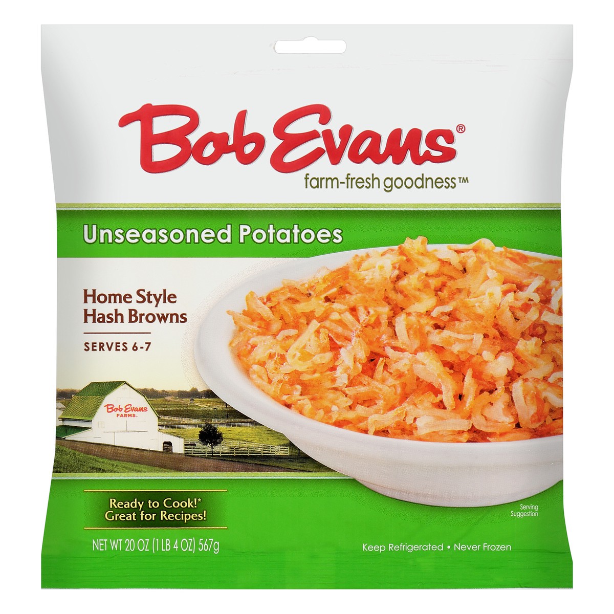 slide 11 of 11, Bob Evans Unseasoned Hashbrowns, 20 oz