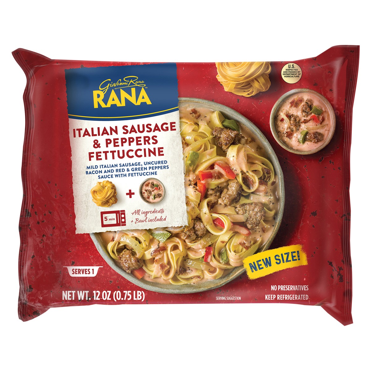 slide 6 of 10, Rana Italian Sausage & Peppers Fettuccine 12 oz, 12 oz