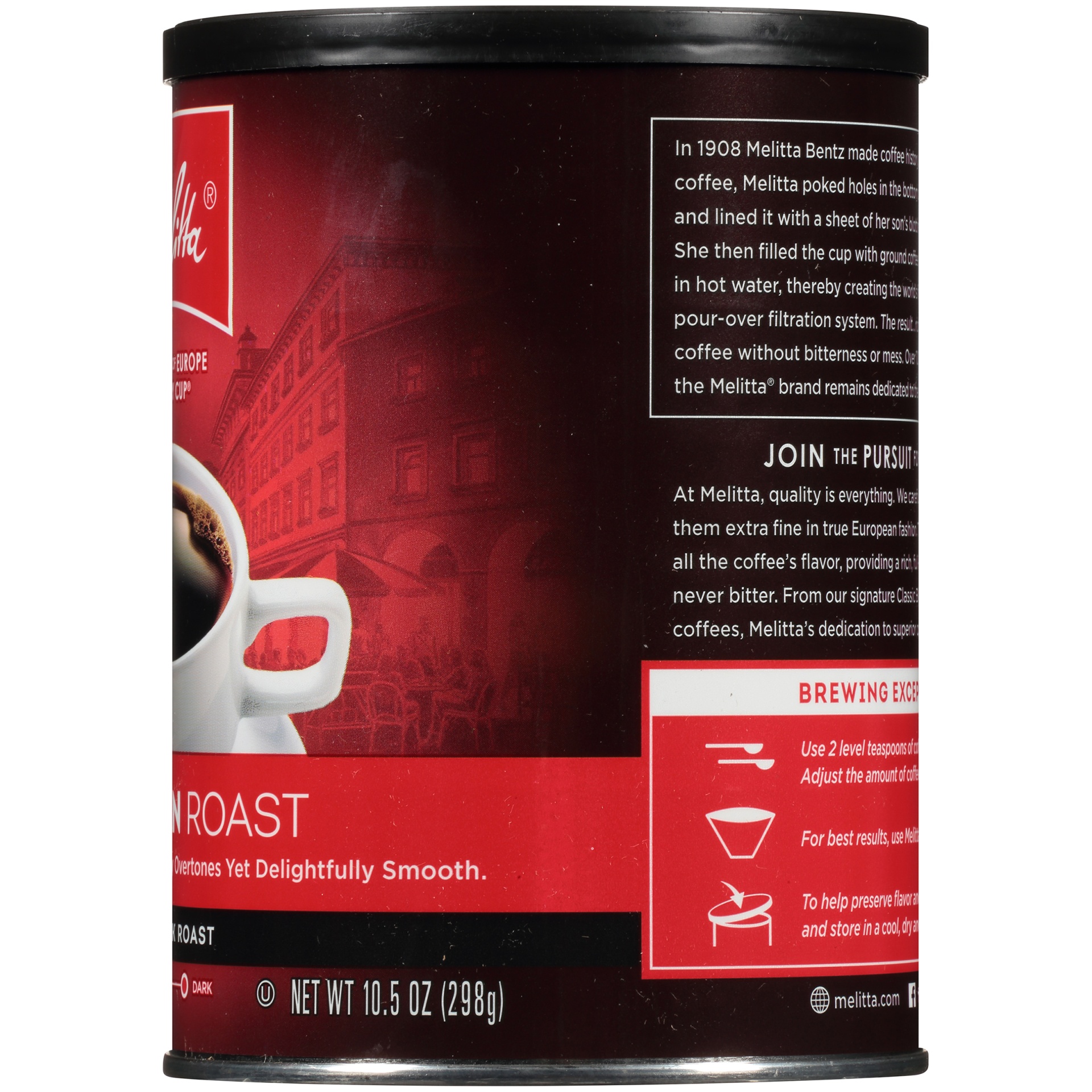 slide 3 of 5, Melitta European Roast Extra Dark Ground Coffee, 10.5 oz