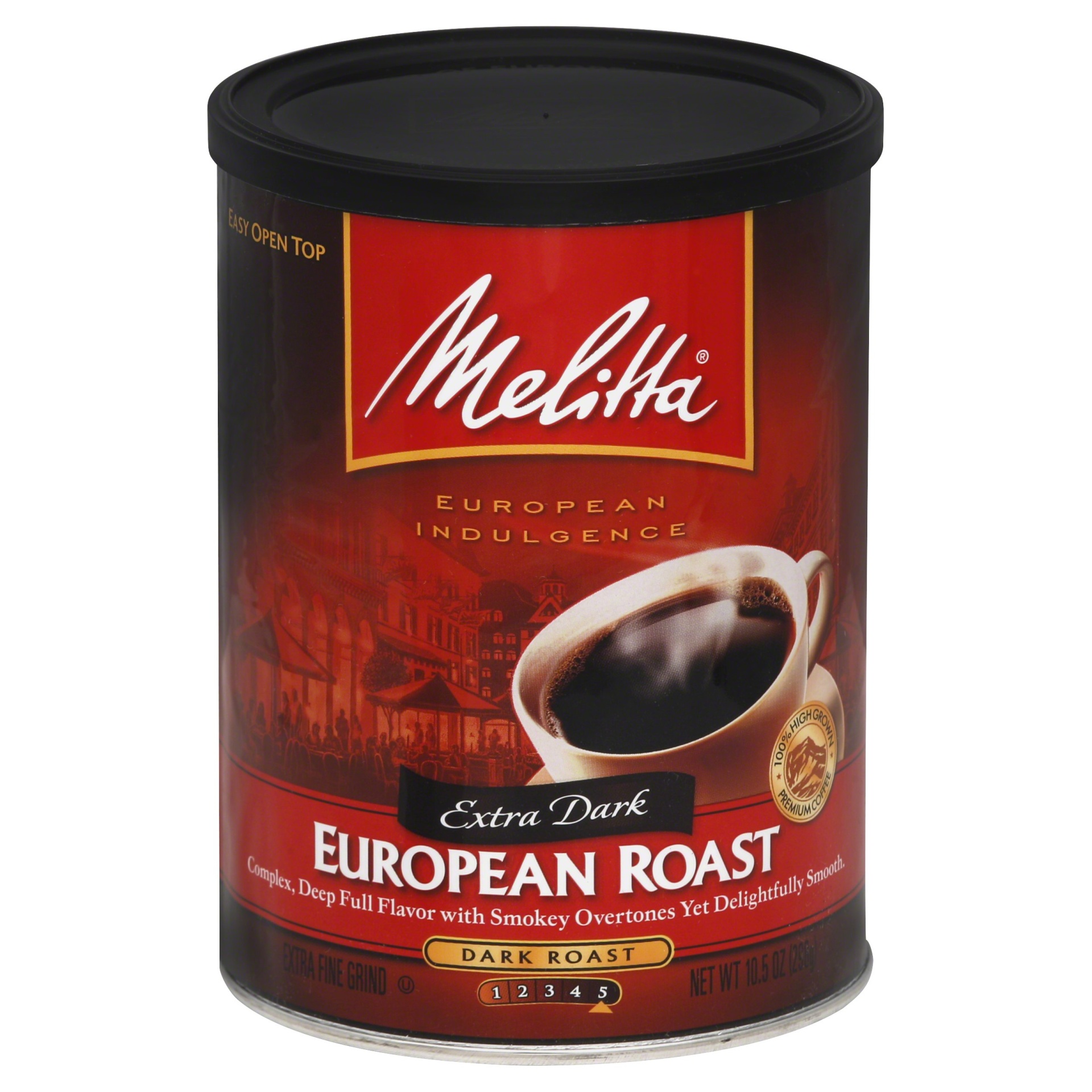 slide 1 of 5, Melitta European Roast Extra Dark Ground Coffee, 10.5 oz