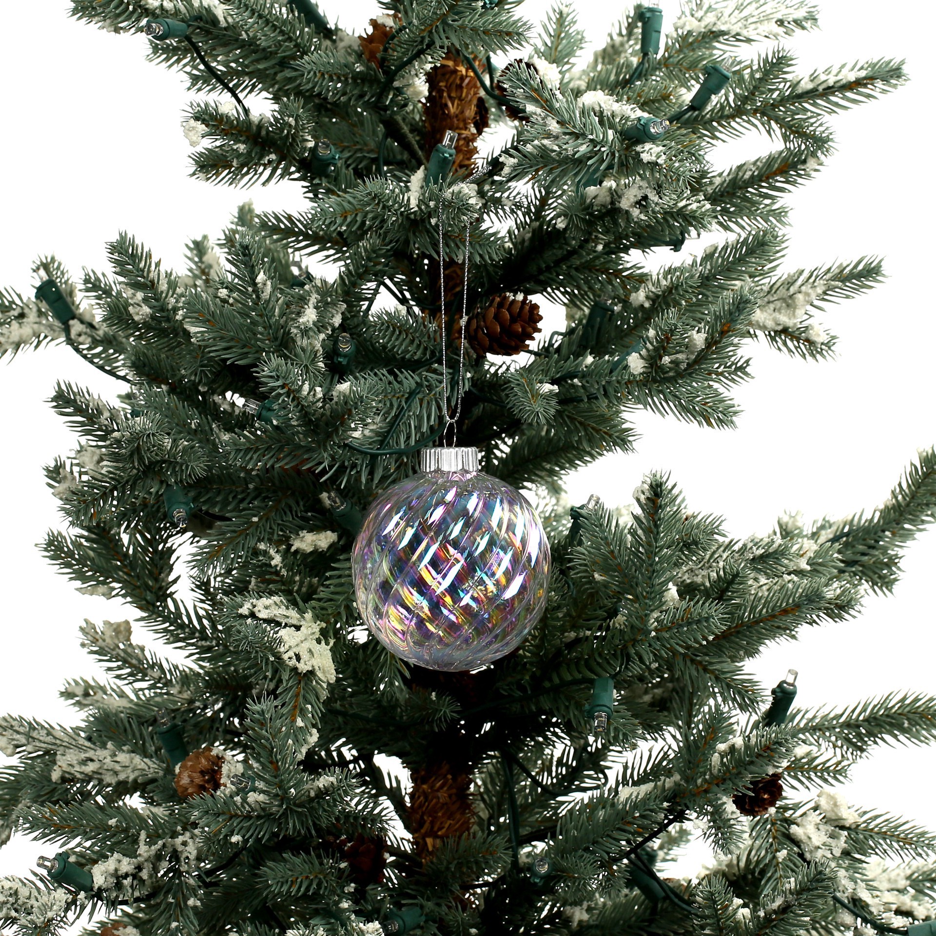 slide 2 of 2, 3.25" Clear Iridescent Diy Plastic Hatch Ball Ornament By Make Market, 3.15 in x 3.15 in x 3.5 in