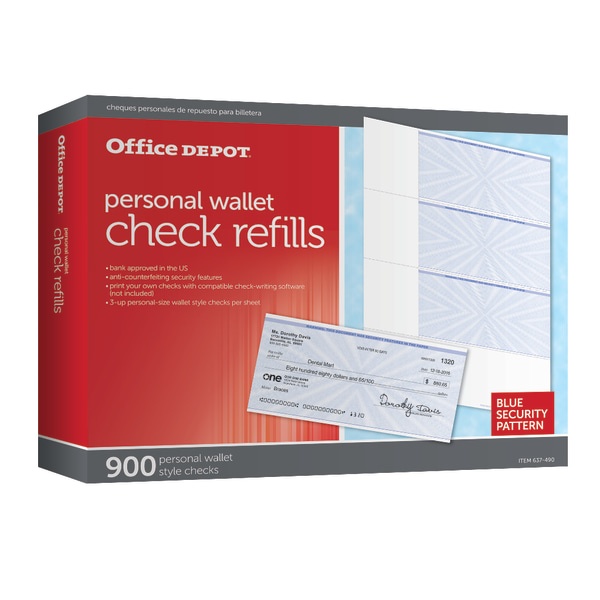 slide 1 of 2, Office Depot Brand Personal Check Refill Pack, 3-Part, Pack Of 300, 300 ct