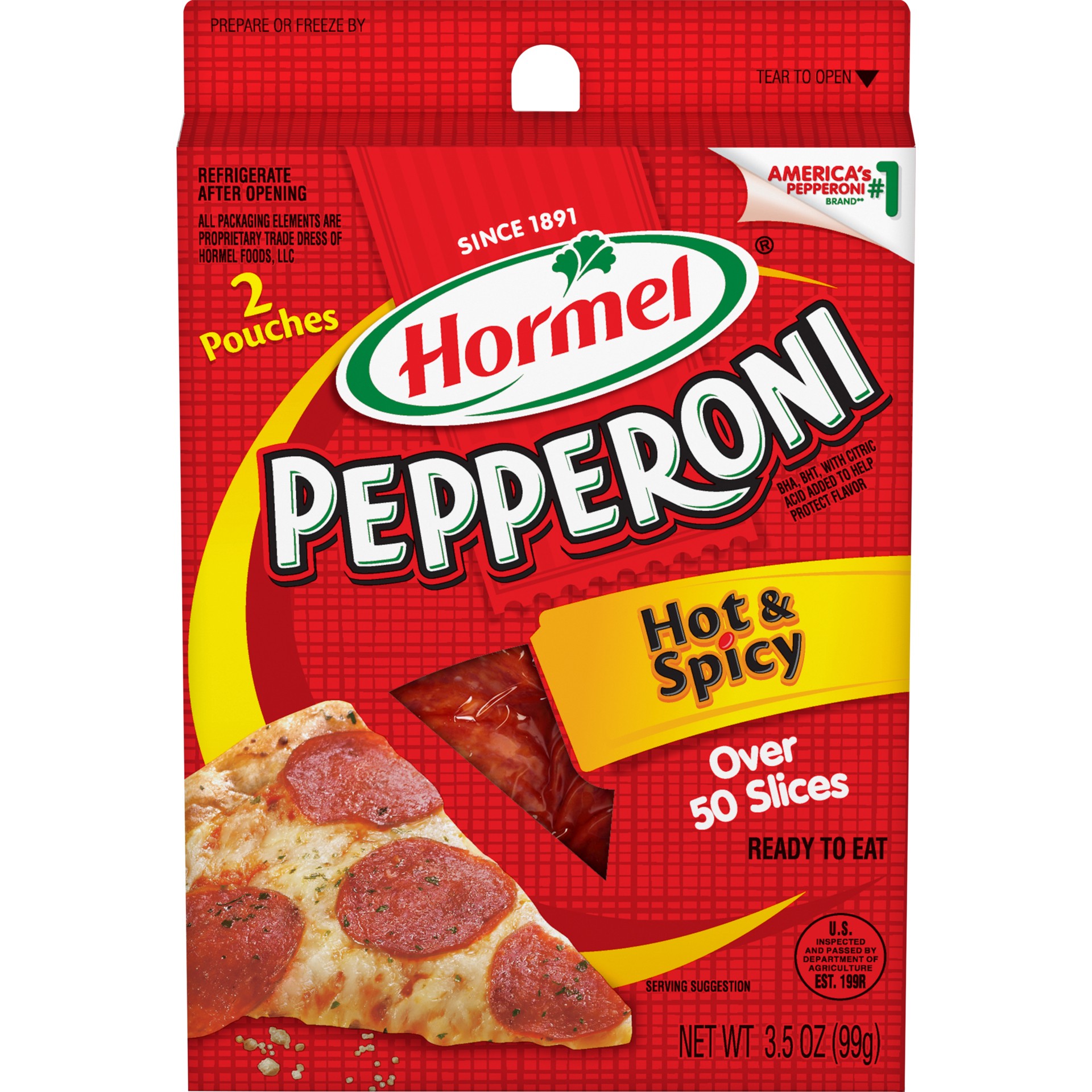 slide 1 of 1, HORMEL Pepperoni Hot and Spicy, 3.5 oz