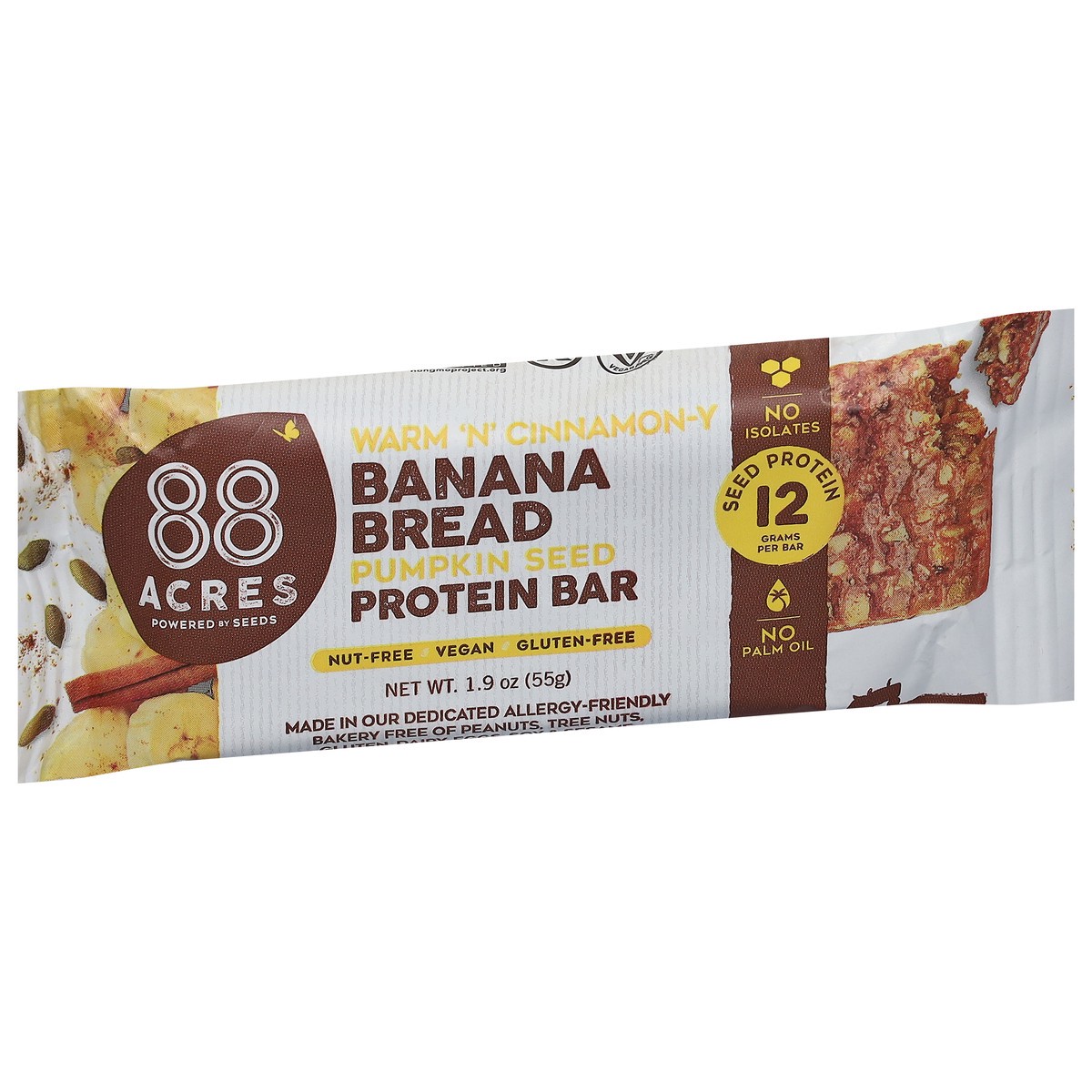 slide 3 of 9, 88 Acres Pumpkin Seed Banana Bread Protein Bar 1.9 oz, 1.9 oz