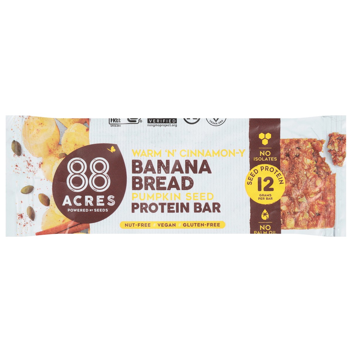 slide 1 of 9, 88 Acres Pumpkin Seed Banana Bread Protein Bar 1.9 oz, 1.9 oz