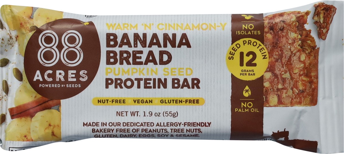 slide 7 of 9, 88 Acres Pumpkin Seed Banana Bread Protein Bar 1.9 oz, 1.9 oz