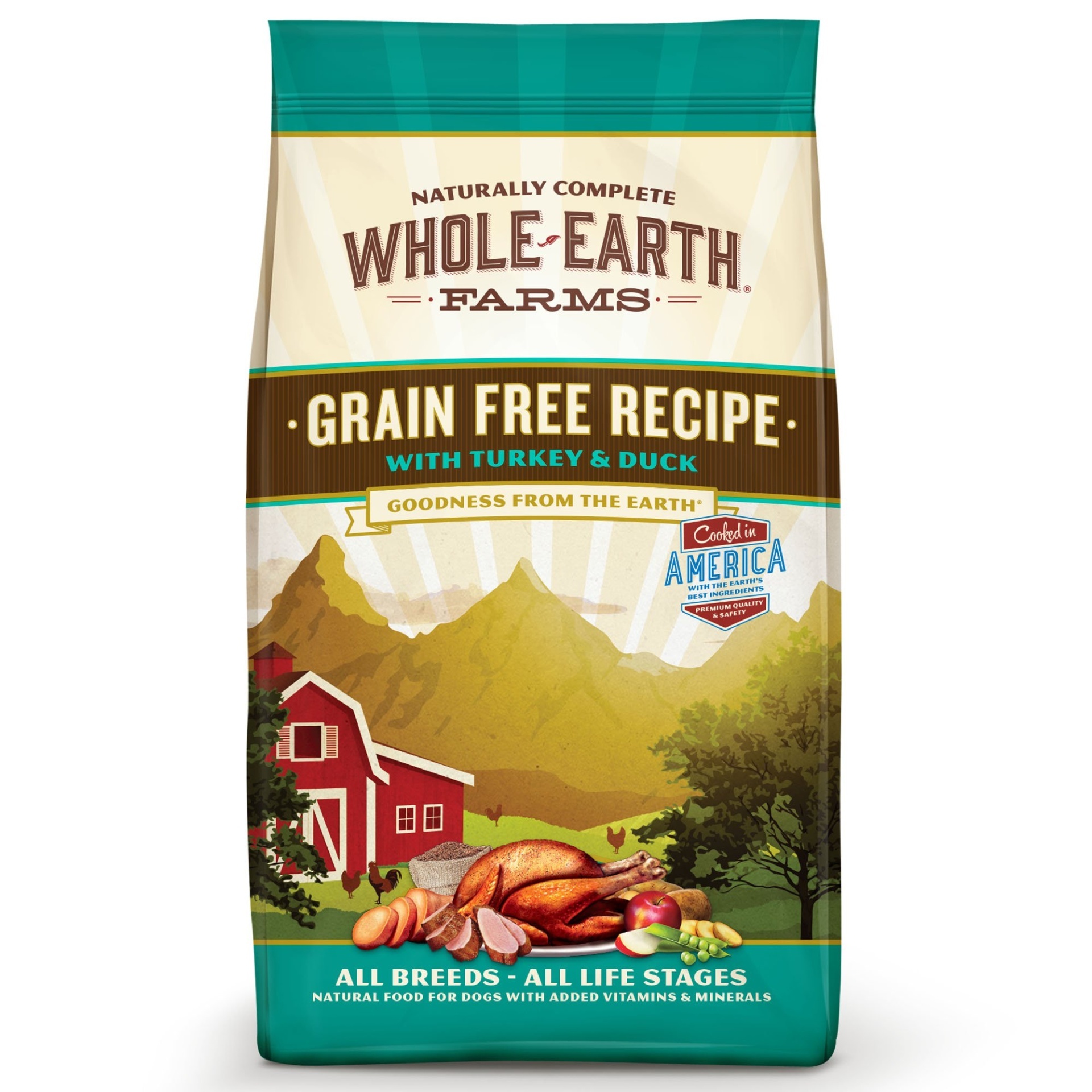 slide 1 of 1, Whole Earth Farms Grain Free Recipe with Turkey & Duck Dry Dog Food, 12 lb