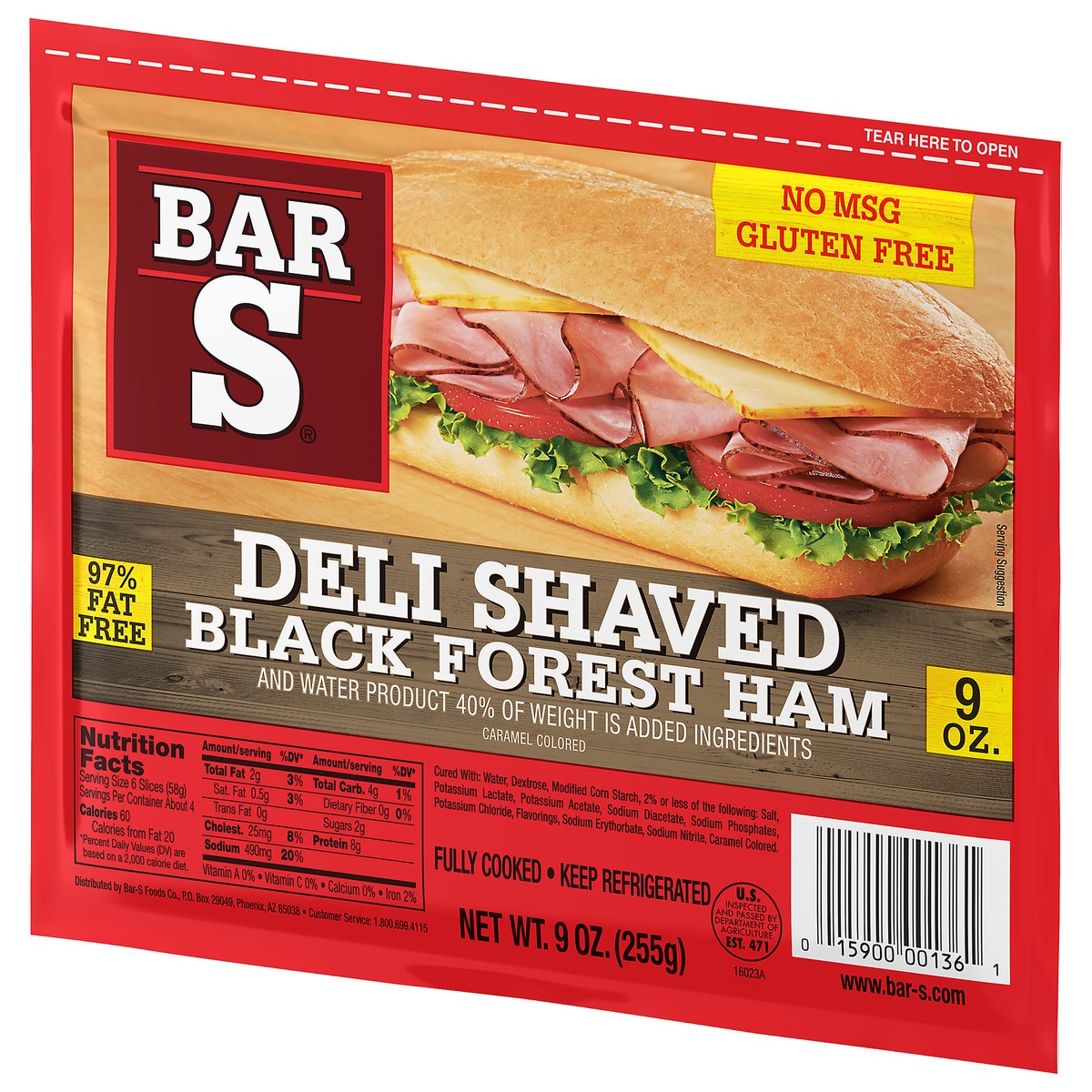 slide 7 of 11, Bar-S Deli Thin Black Forest Ham, 9 oz