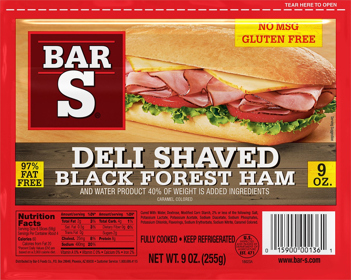 slide 6 of 11, Bar-S Deli Thin Black Forest Ham, 9 oz