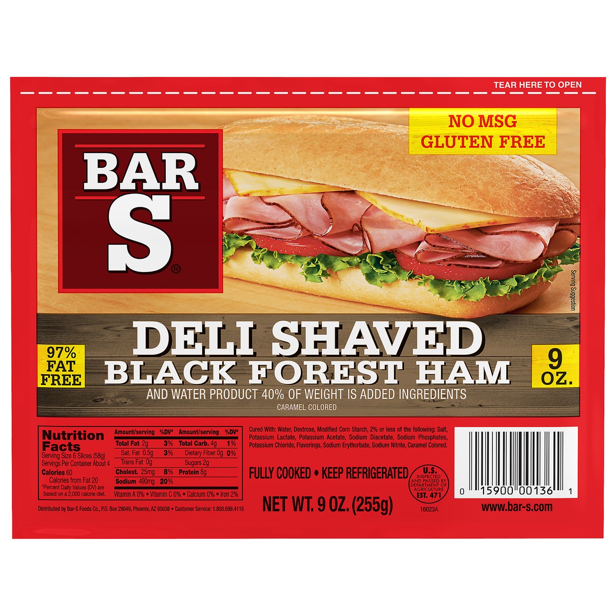 slide 11 of 11, Bar-S Deli Thin Black Forest Ham, 9 oz